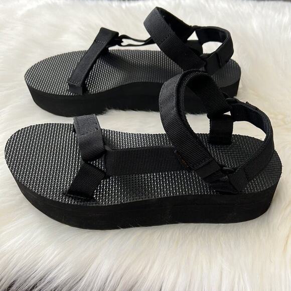 Teva Womens Flatform Universal Platform Sandal Black US Y2K inspired Sz 11 - Picture 4 of 8